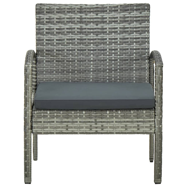 Garden Chair With Cushion Poly Rattan Grey Patio Chairs