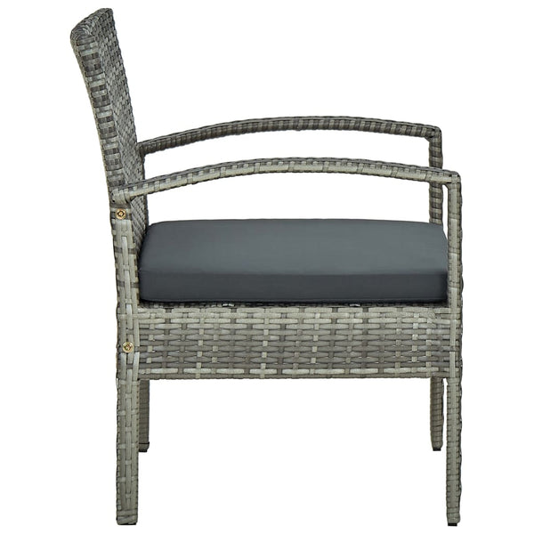 Garden Chair With Cushion Poly Rattan Grey Patio Chairs