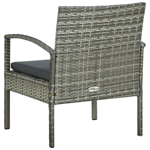 Patio Chairs Garden Chair With Cushion Poly Rattan Grey