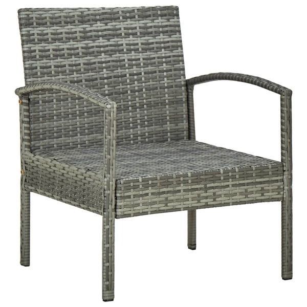 Garden Chair With Cushion Poly Rattan Grey