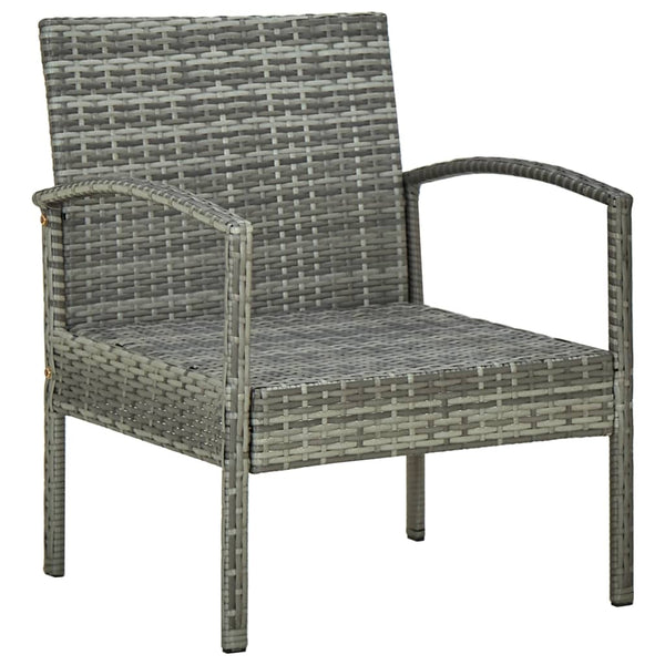 Garden Chair With Cushion Poly Rattan Grey Patio Chairs