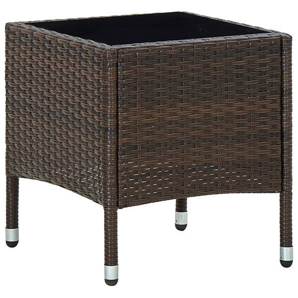 Vidaxl Garden Table Brown 40X40x45 Cm Poly Rattan Patio & Garden Tables