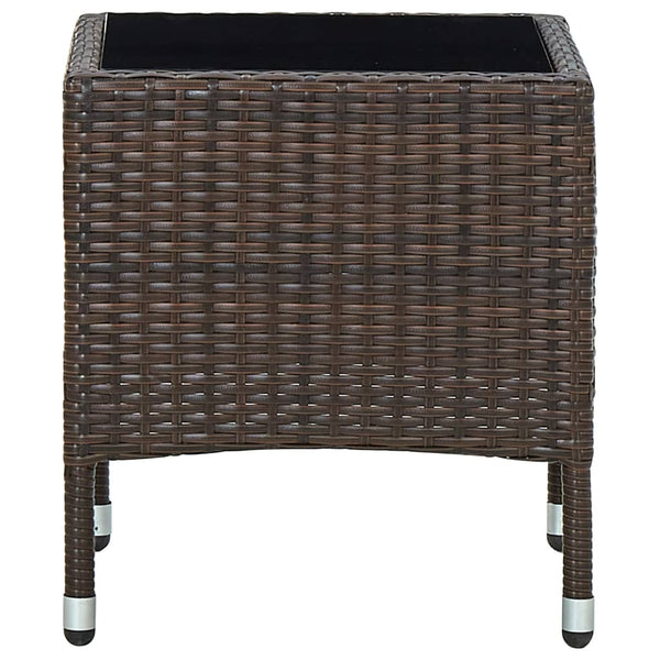 Vidaxl Garden Table Brown 40X40x45 Cm Poly Rattan Patio & Garden Tables