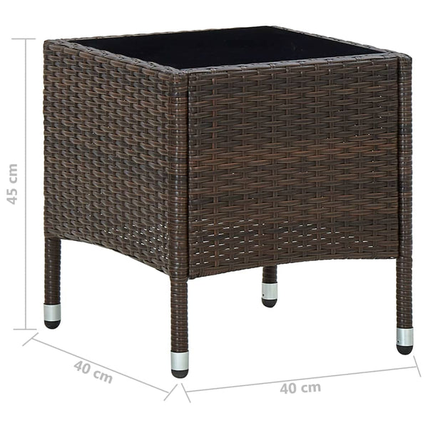 Vidaxl Garden Table Brown 40X40x45 Cm Poly Rattan Patio & Garden Tables