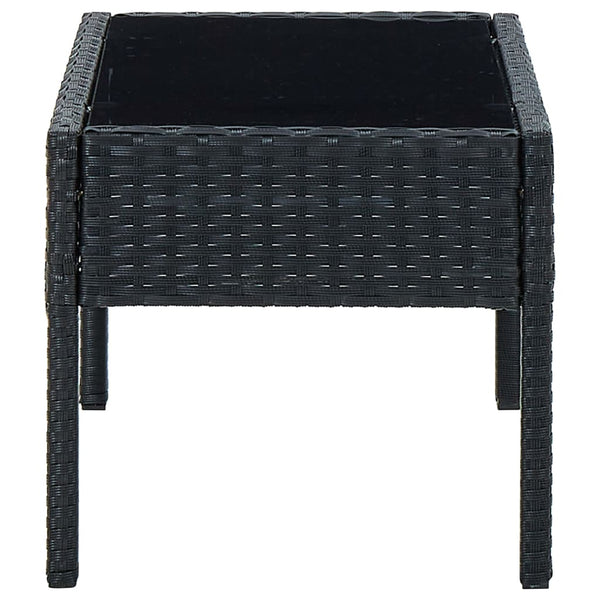 Garden Table Black 75X40x37 Cm Poly Rattan Patio & Garden Tables