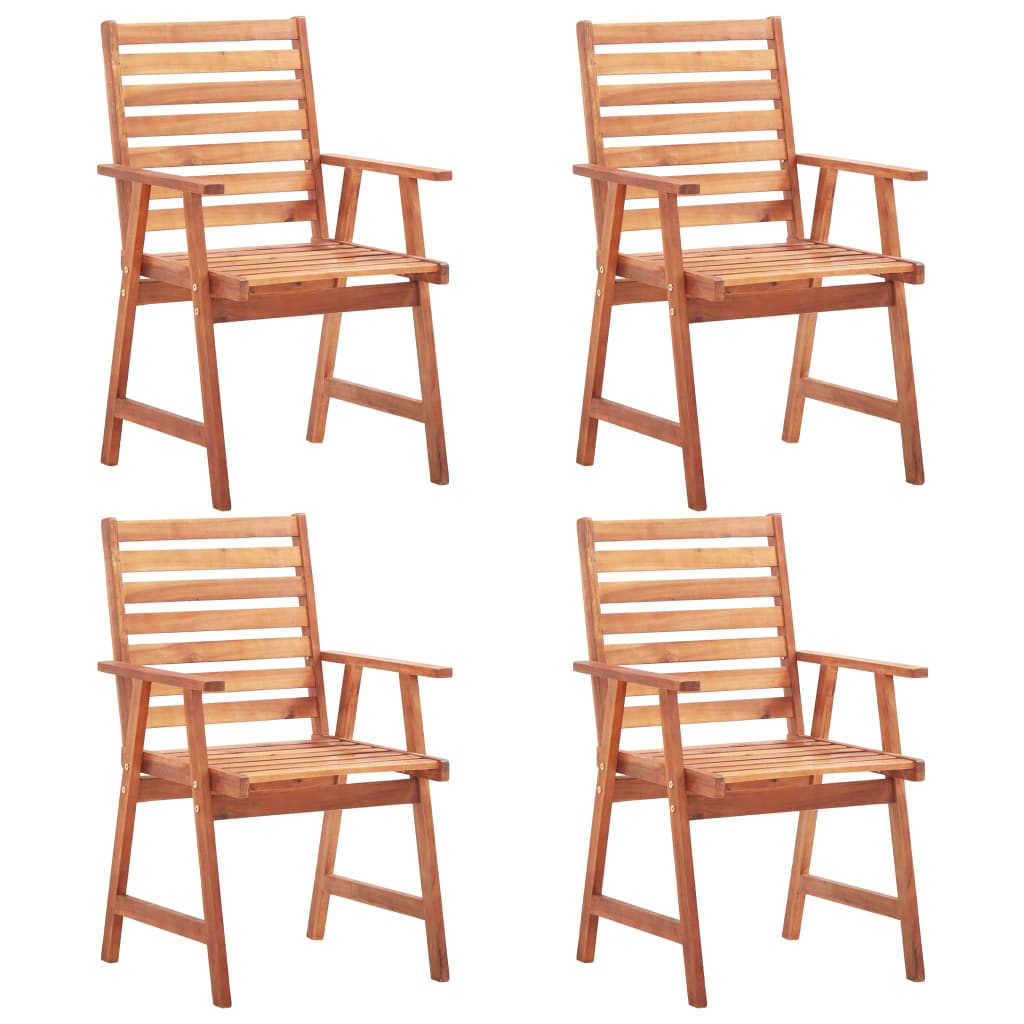 Outdoor Dining Chairs 4 Pcs Solid Acacia Wood Patio Chairs
