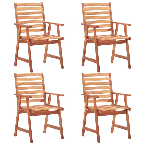 Outdoor Dining Chairs 4 Pcs Solid Acacia Wood Patio Chairs