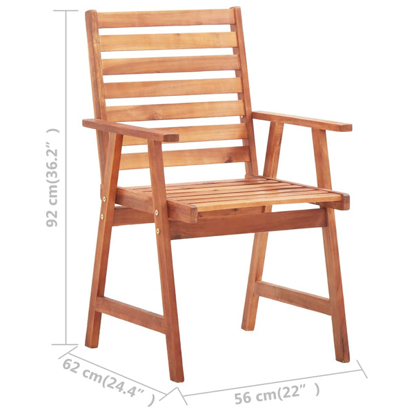 Outdoor Dining Chairs 4 Pcs Solid Acacia Wood Patio Chairs