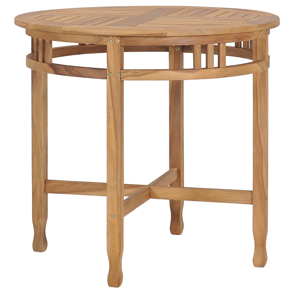 Dining Table Ã˜ 80 Cm Solid Teak Wood