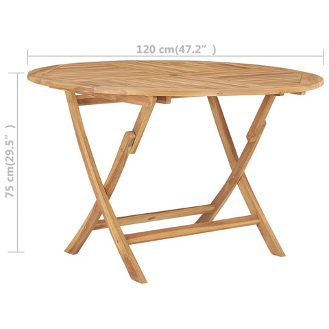 Folding Garden Table 120 Cm Solid Teak Wood