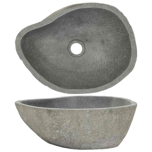 Vidaxl Basin River Stone Oval (36 46)X(29 36) Cm Bathroom Sinks
