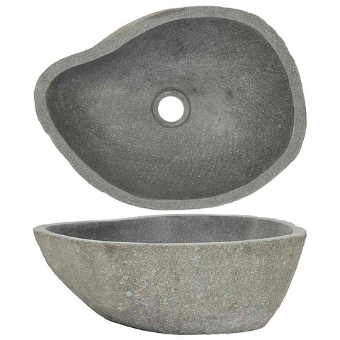 Vidaxl Basin River Stone Oval (36 46)X(29 36) Cm Bathroom Sinks