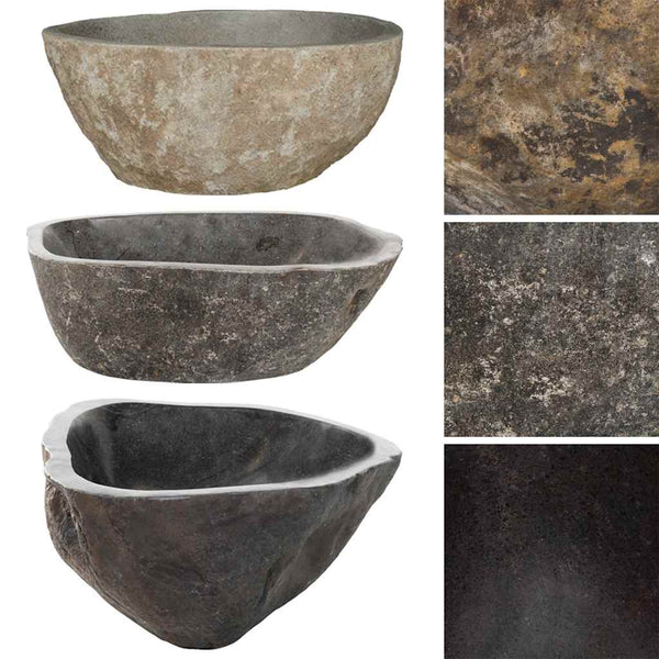 Vidaxl Basin River Stone Oval (36 46)X(29 36) Cm Bathroom Sinks