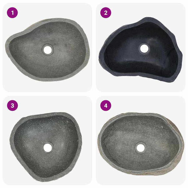 Vidaxl Basin River Stone Oval (36 46)X(29 36) Cm Bathroom Sinks