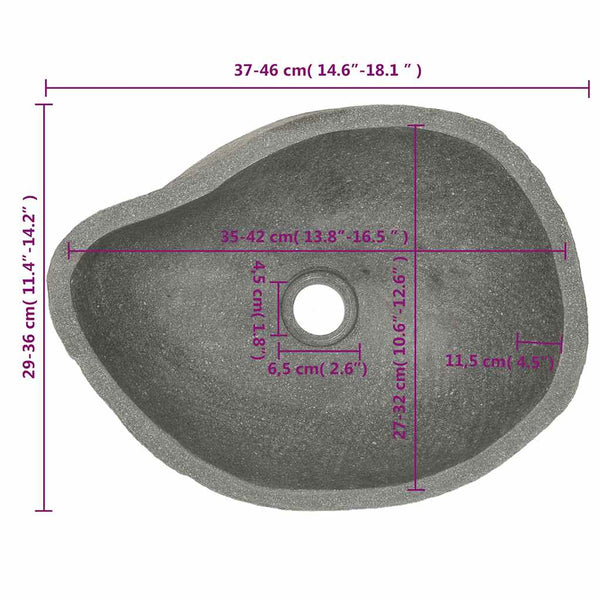 Vidaxl Basin River Stone Oval (36 46)X(29 36) Cm Bathroom Sinks