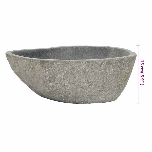 Vidaxl Basin River Stone Oval (36 46)X(29 36) Cm Bathroom Sinks