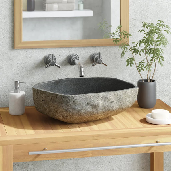 Vidaxl Basin River Stone Oval (45 53)X(34 41) Cm Bathroom Sinks