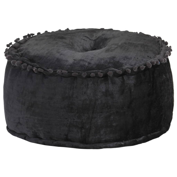 Round Pouffe Velvet 40X20 Cm Anthracite Ottomans Footstools & Poufs