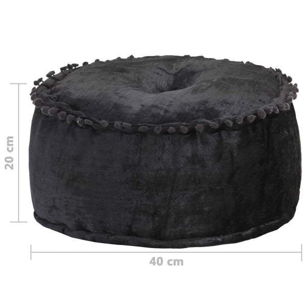 Round Pouffe Velvet 40X20 Cm Anthracite Ottomans Footstools & Poufs