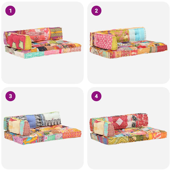 Vidaxl Pallet Sofa Cushion Multicolour Fabric Patchwork Cushions & Decorative Pillows