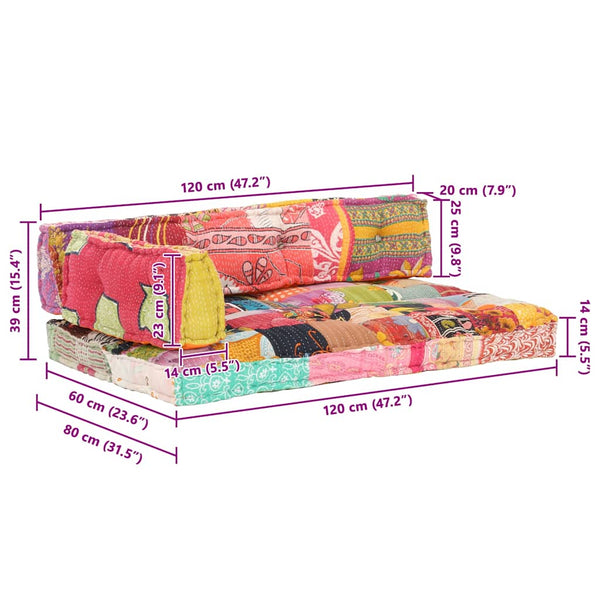 Vidaxl Pallet Sofa Cushion Multicolour Fabric Patchwork Cushions & Decorative Pillows