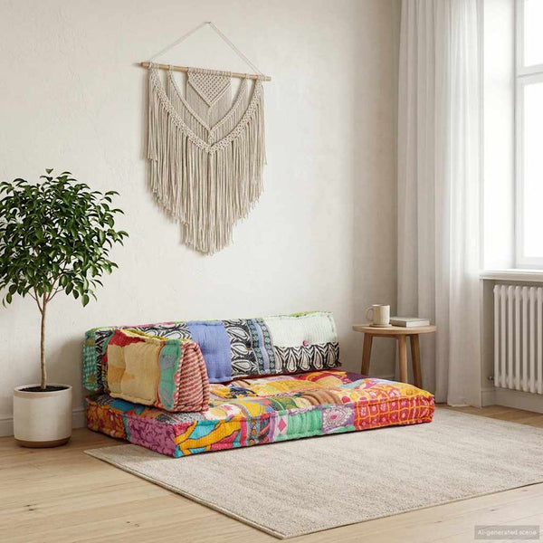Vidaxl Pallet Sofa Cushion Multicolour Fabric Patchwork Cushions & Decorative Pillows