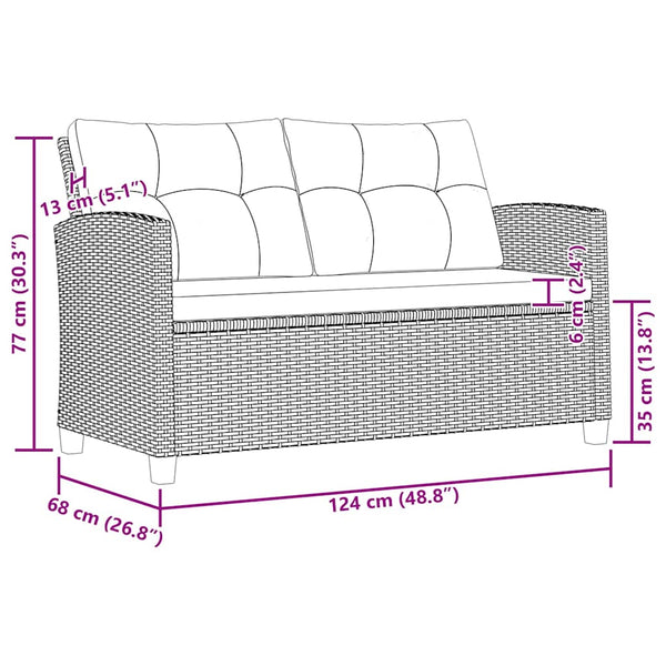 Vidaxl 6 Piece Garden Sofa Set With Cushions Poly Rattan Black Other Patio & Garden Furniture