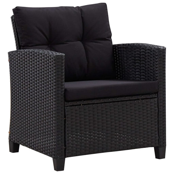 6 Piece Garden Sofa Set With Cushions Poly Rattan Black