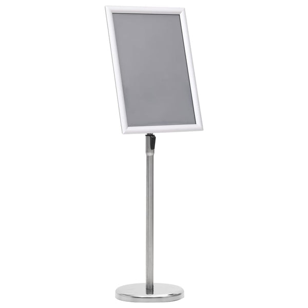 A3 Pedestal Poster Stand Silver Aluminium Alloy Restaurant Signs