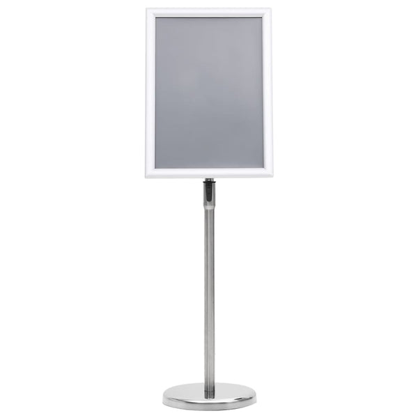 A3 Pedestal Poster Stand Silver Aluminium Alloy Restaurant Signs