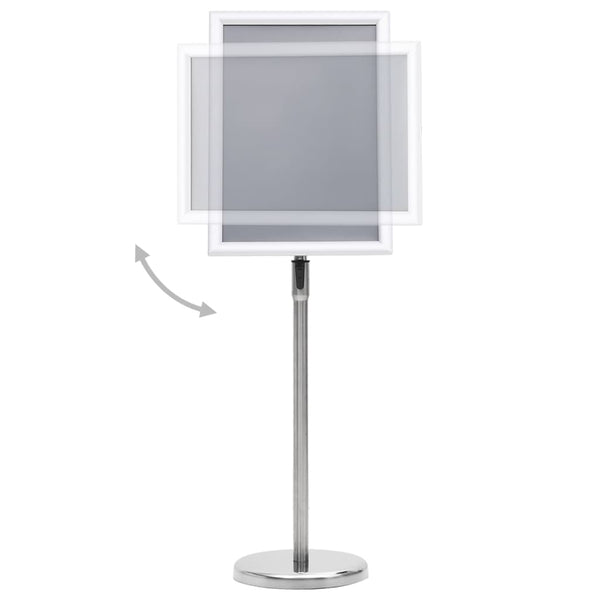 A3 Pedestal Poster Stand Silver Aluminium Alloy Restaurant Signs