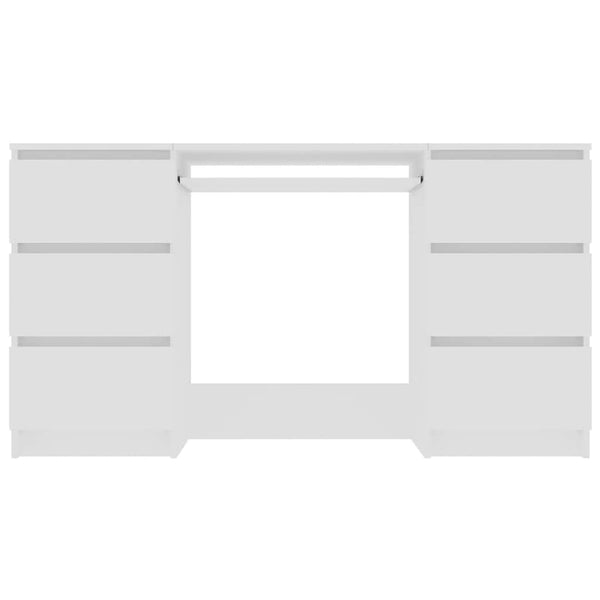 Vidaxl Writing Desk White 140Cm X 50Cm 77Cm Engineered Wood Home Office Desks