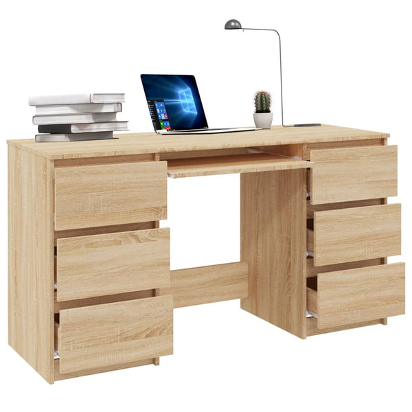 Writing Desk Sonoma Oak 140X50x77 Cm Engineered Wood Home Office Desks