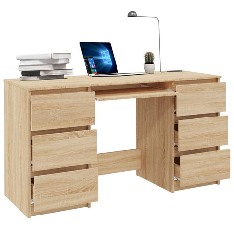 Writing Desk Sonoma Oak 140X50x77 Cm Engineered Wood Home Office Desks