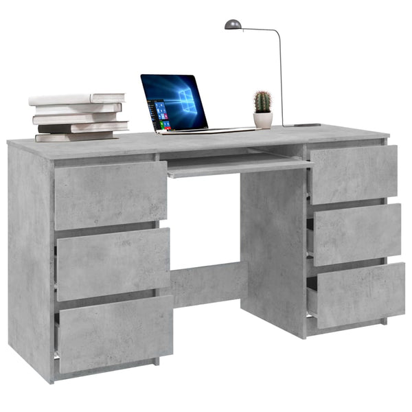 Writing Desk Concrete Grey 140X50x77 Cm Engineered Wood Home Office Desks