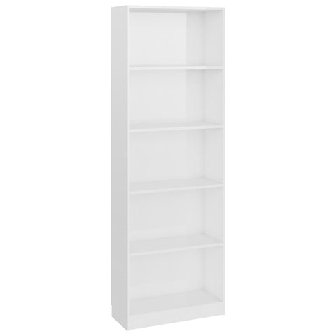 5-Tier Book Cabinet White 60X24x175 Cm Engineered Wood