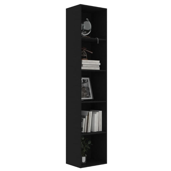 Book Cabinet Black 40X30x189 Cm Engineered Wood