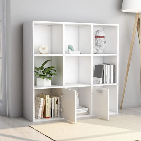 Book Cabinet White 98X30x98 Cm Engineered Wood