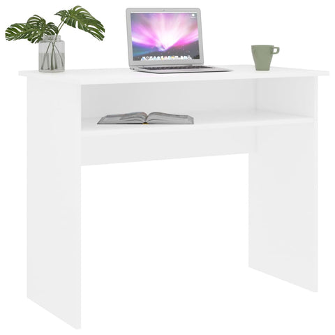 Desk White 90X50x74 Cm Engineered Wood Home Office Desks