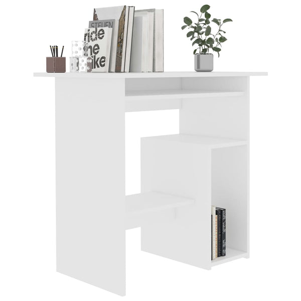 Desk White 80X45x74 Cm Engineered Wood