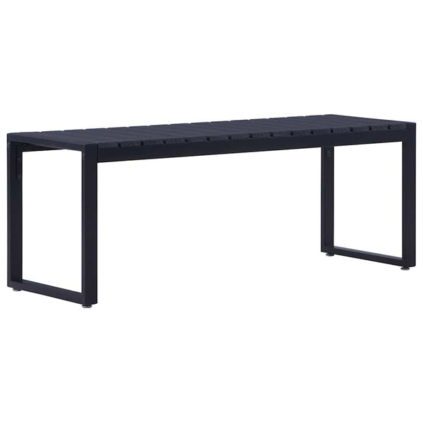 Vidaxl Garden Bench 120.5 Cm Ps Board Black Patio Benches
