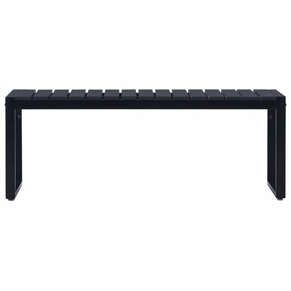 Vidaxl Garden Bench 120.5 Cm Ps Board Black Patio Benches