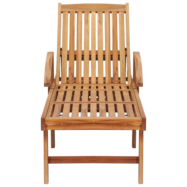 Sun 2 Pcs With Table Solid Teak Wood Loungers