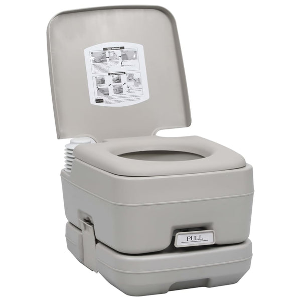 Vidaxl Camping Toilet Grey 10+10 L Portable Toilets & Accessories