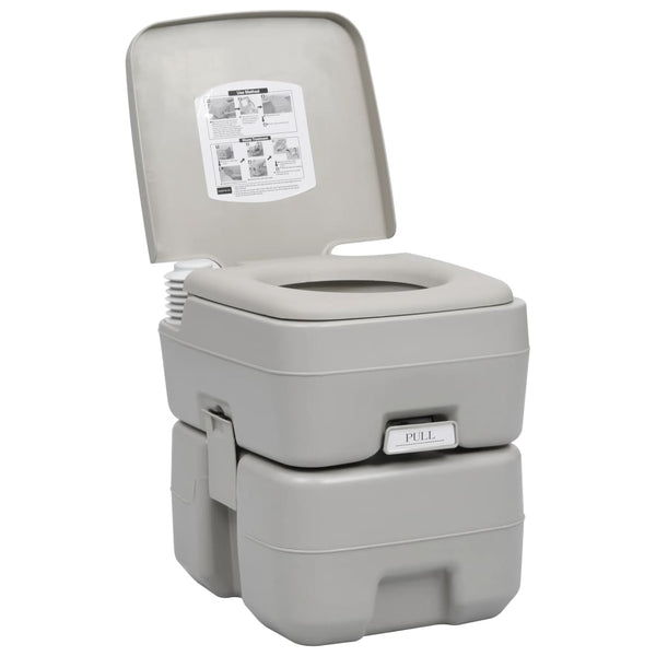 Vidaxl Camping Toilet Grey 20+10 L Portable Toilets & Accessories