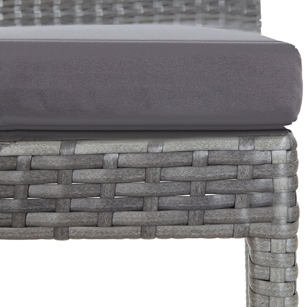 Vidaxl 5 Piece Outdoor Bar Set Poly Rattan And Acacia Wood Grey Patio Furniture Sets