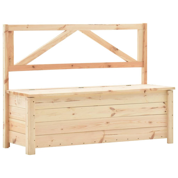 Storage Bench 120 Cm Solid Pine Wood