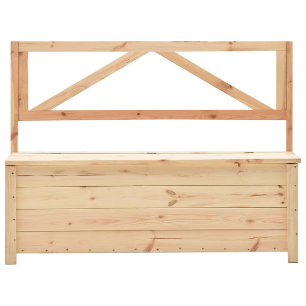 Storage Bench 120 Cm Solid Pine Wood
