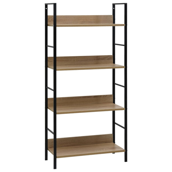 4 Layer Book Shelf Oak 60X27.6X124.5 Cm Engineered Wood Bookshelves