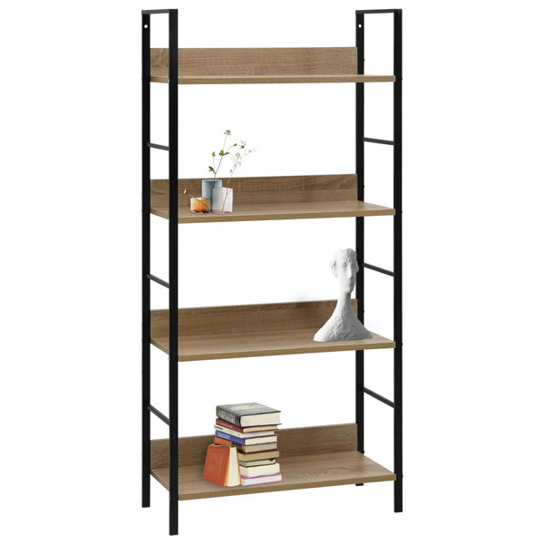 4 Layer Book Shelf Oak 60X27.6X124.5 Cm Engineered Wood Bookshelves